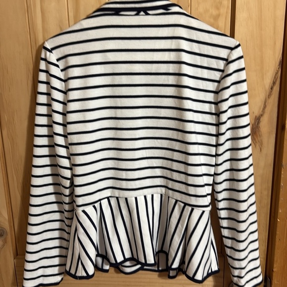 White and Blue Striped Blazer Jacket by Valerie Bertinelli - Picture 5 of 6